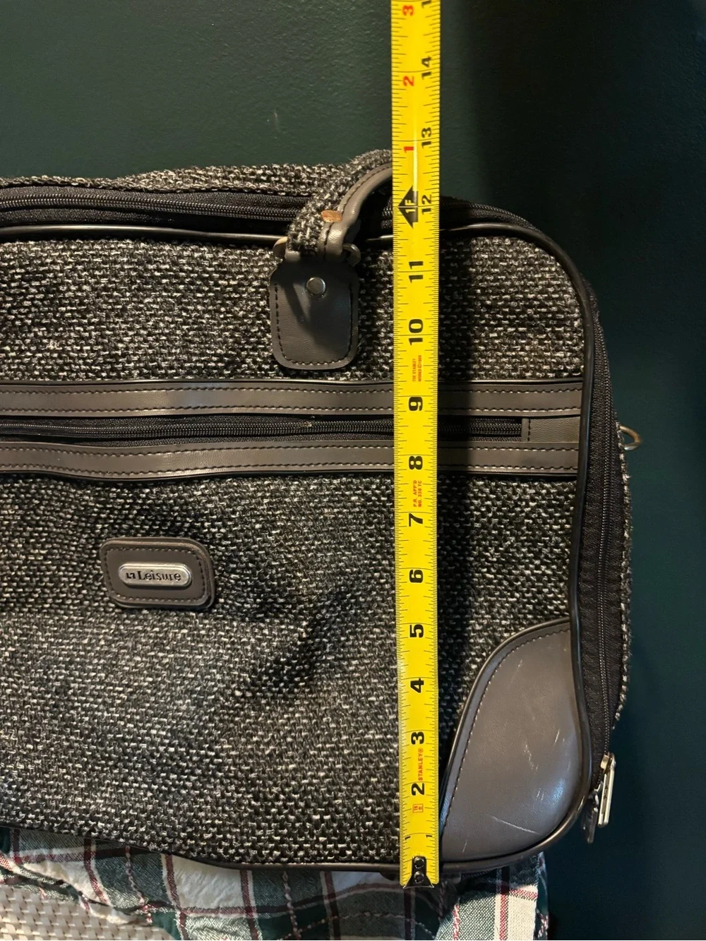 Vintage Leisure Luggage Gray Tweed Travel Tote